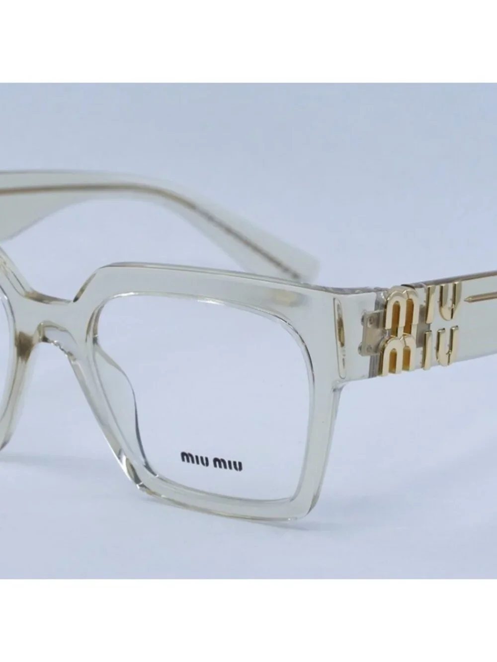 Miu Miu MU04UV 11T1O1 Eyeglasses Transparent Sand 52mm Square Frame